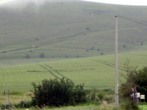 Alton Barnes Crossroads, Wiltshire crop circle, aerial photo 2